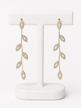 Crystal vine earrings post back New